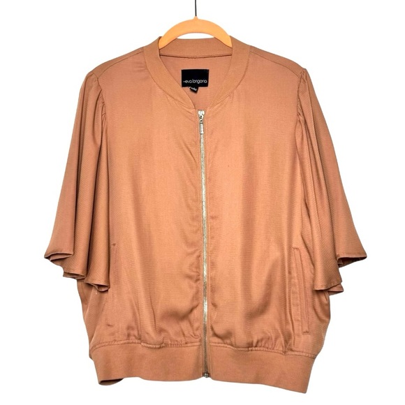 Eva Longoria Zip Front Batwing Jacket Dusty Rose Holiday Layer size Large - Picture 3 of 16